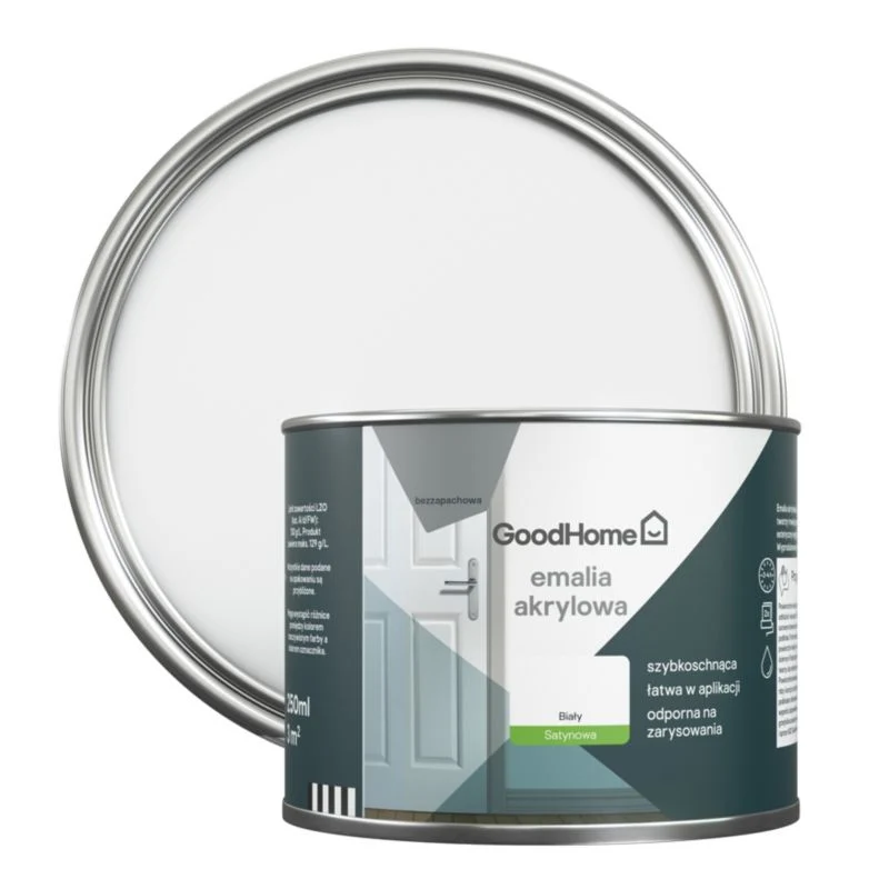 GoodHome akryl-emalje, pletresistent, snow, 0,25 l