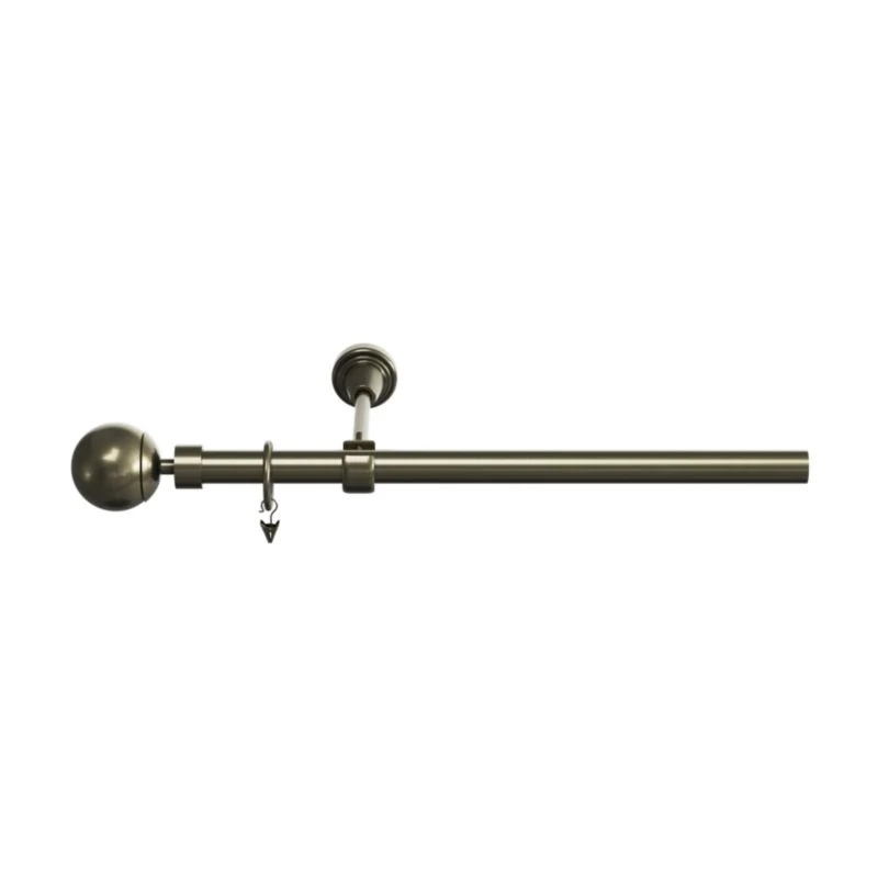 GoodHome Antiki enkelt gardinstang 19 mm 160 cm kugle guld