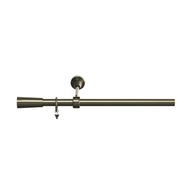 GoodHome Antiki enkelt gardinstang 19 mm 200 cm kegle guldfinish