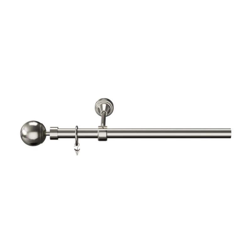 GoodHome Athens enkelt gardinstang 19 mm 160 cm kugle grå