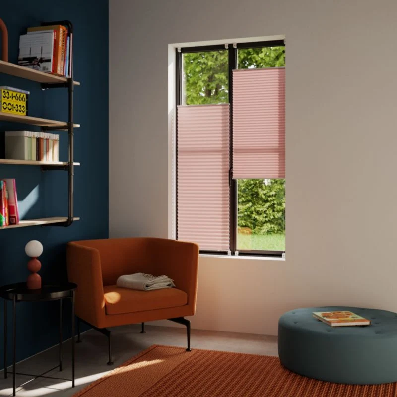 GoodHome Caprera plissé rullegardin 62 x 150 cm i fersken