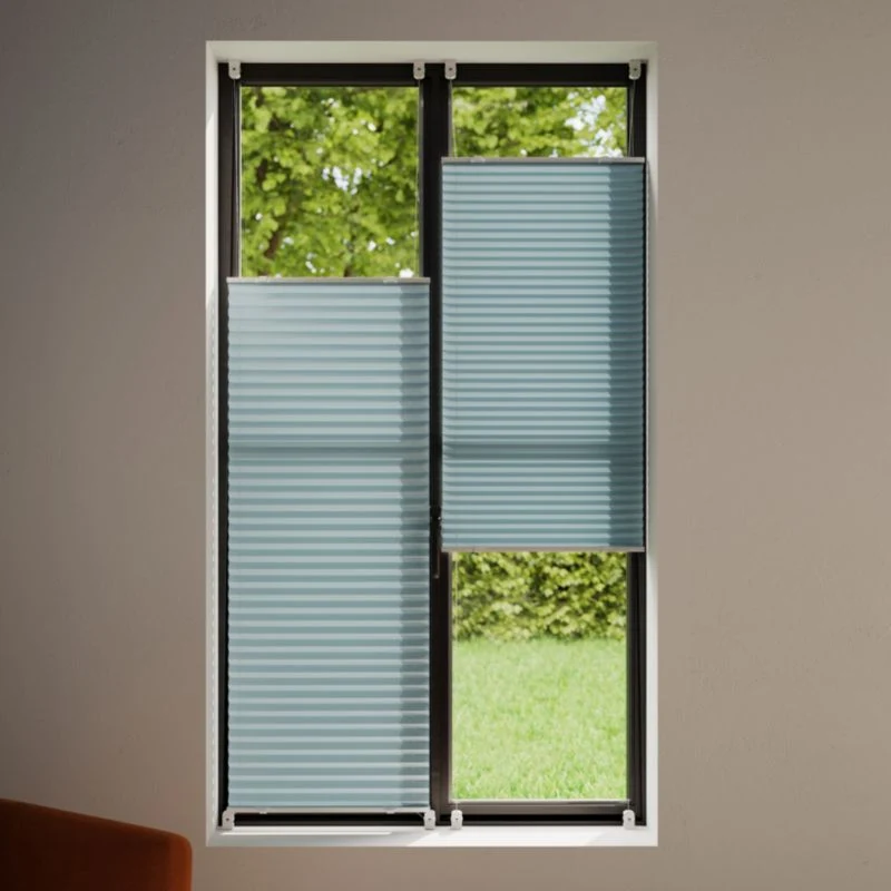 GoodHome Caprera plissé-gardin 57 x 150 cm blå