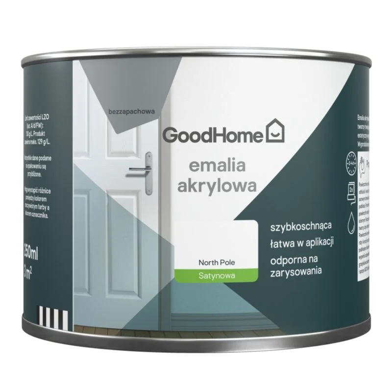 GoodHome North Pole akryl-emalje, pletresistent, 0,25 l