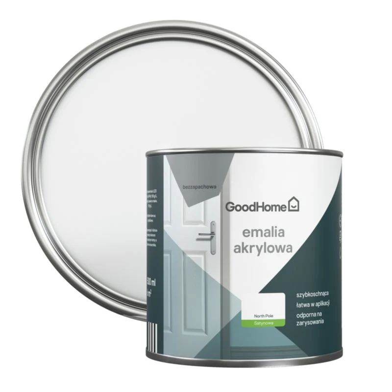 GoodHome North Pole akryl-emalje, pletresistent, 0,5 l