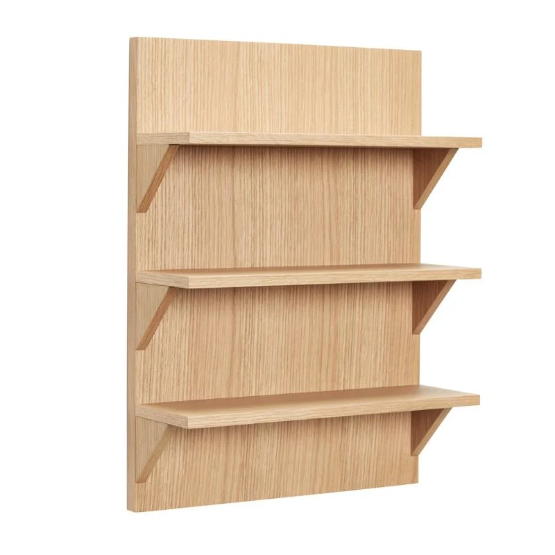 Hübsch Straight hylde i egetræsfiner og MDF 40x14x54 cm