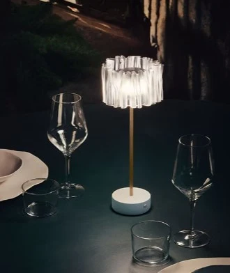 Heavy Duty Accordéon transportabel bordlampe fra Slamp Hvid
