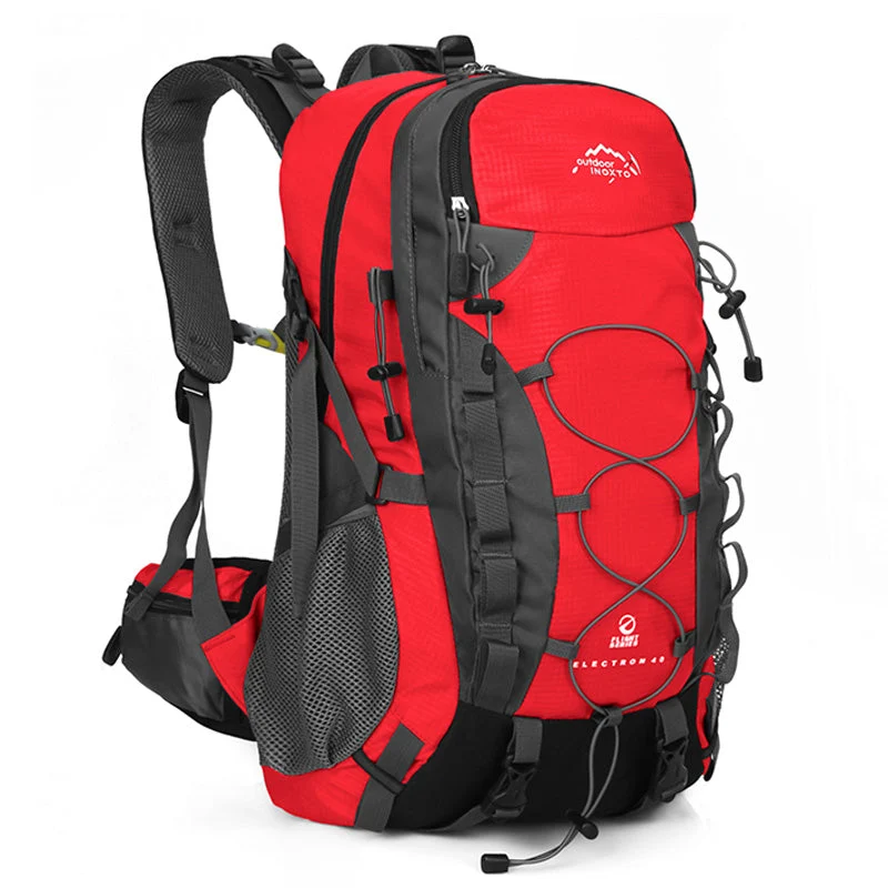 Hiking Backpack 40L | Durable Alpine Design Bungee System Red
