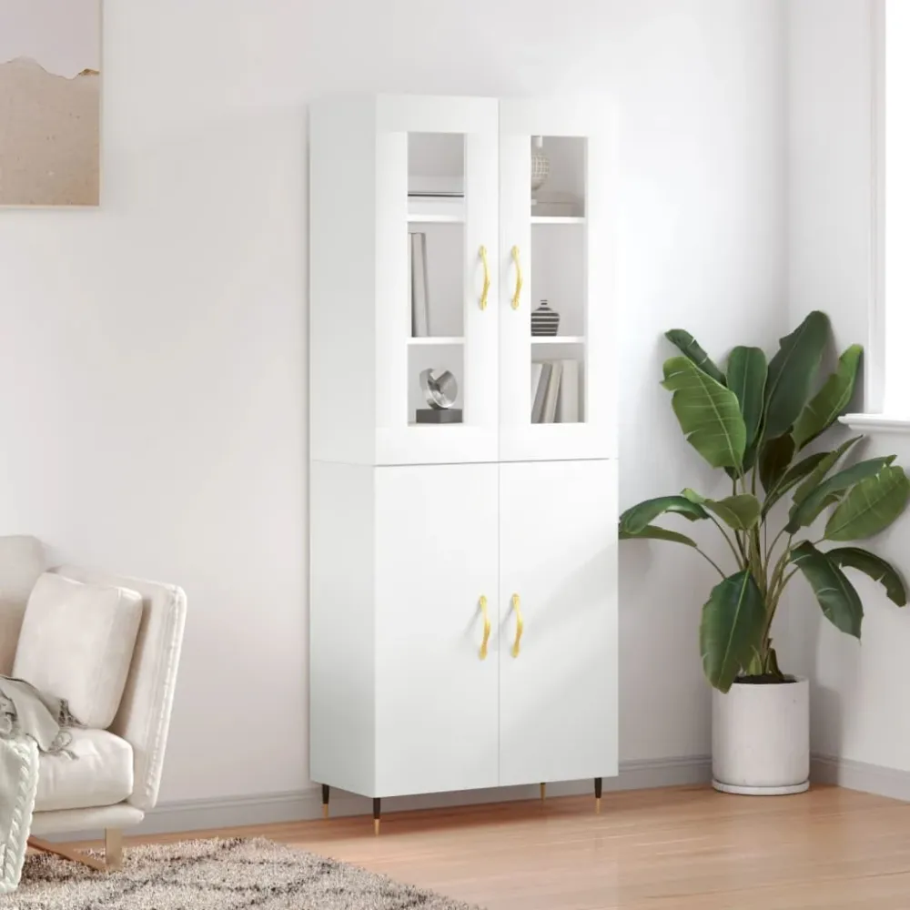 Højskab 69,5X34X180 Cm Fremstillet Træ Graa