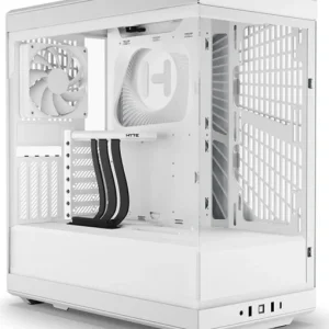 HYTE Y40 Snow White Miditower - Panoramic Glass Veil, included PCIe 4.0 riser cable, 2 included fans
