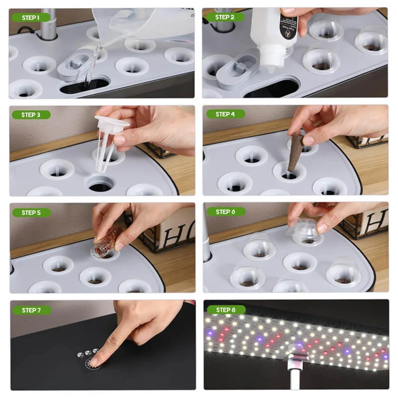 Indoor Hydroponic Garden System | 12 Pod LED Growing Kit