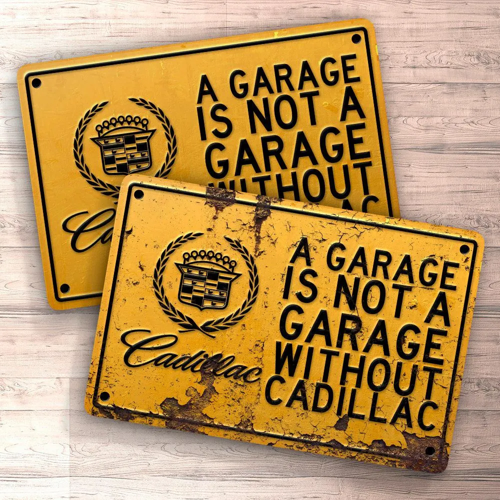 Industrial Strength Cadillac Garage Is Not Garage Without Cadillac Skilte, Musemåtte, Dørmåtte