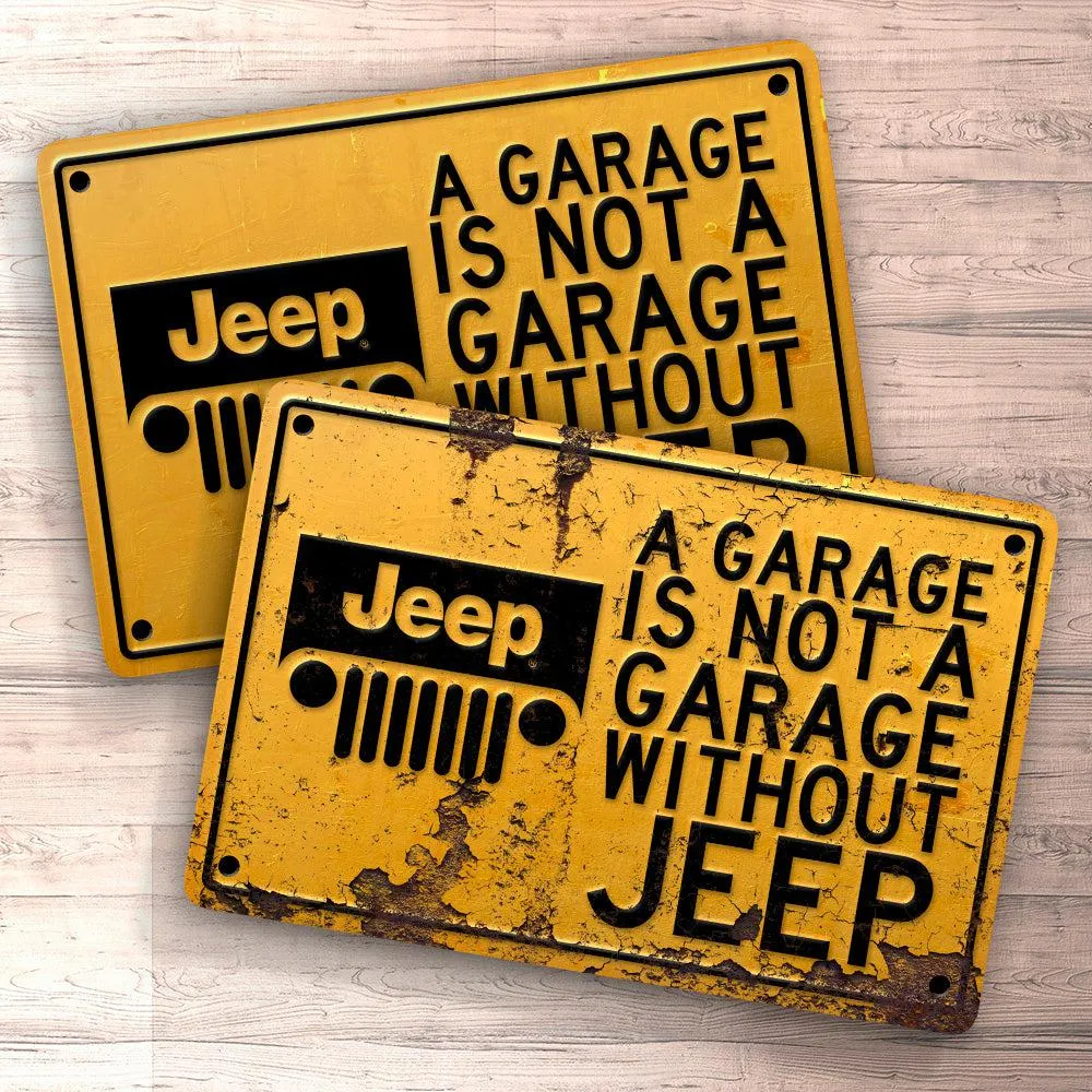 Jeep Garage Is Not Garage Without Jeep Skilte, Musemåtte, Dørmåtte - 20V