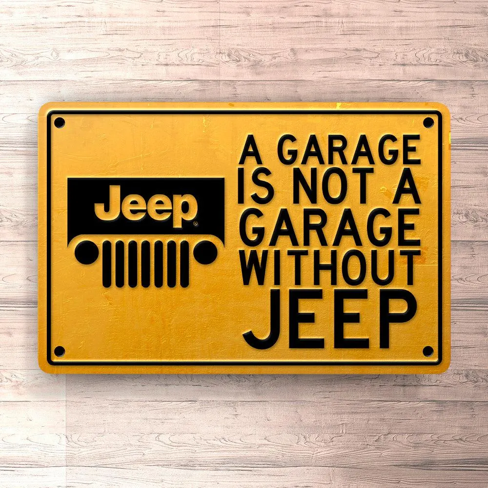 Jeep Garage Is Not Garage Without Jeep Skilte, Musemåtte, Dørmåtte - 20V