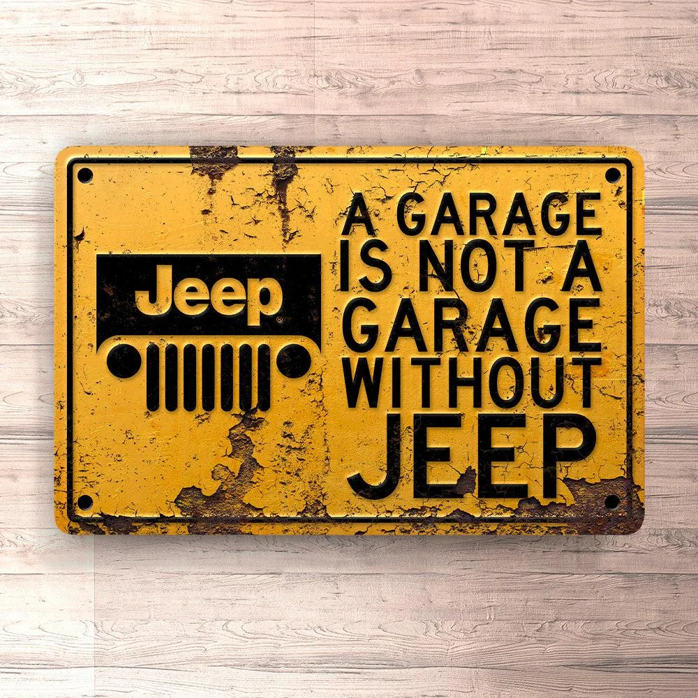 Jeep Garage Is Not Garage Without Jeep Skilte, Musemåtte, Dørmåtte - 20V