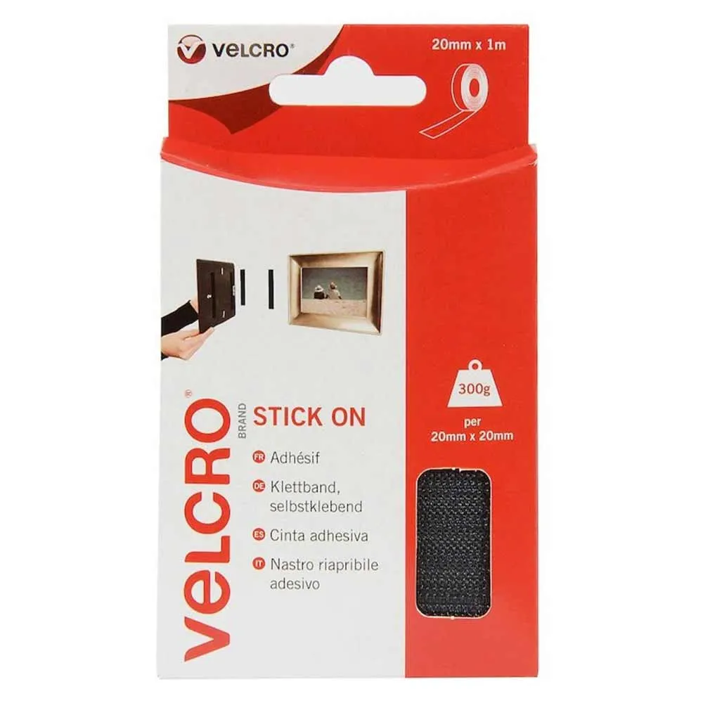 Kardborreband Självhäftande Stick-On® Velcro® 20mm x 1m Vit