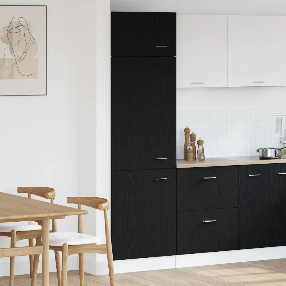 Køleskabsskab Med Dør Midnight Eg 60 X 57 X 207 Cm Konstrueret Træ