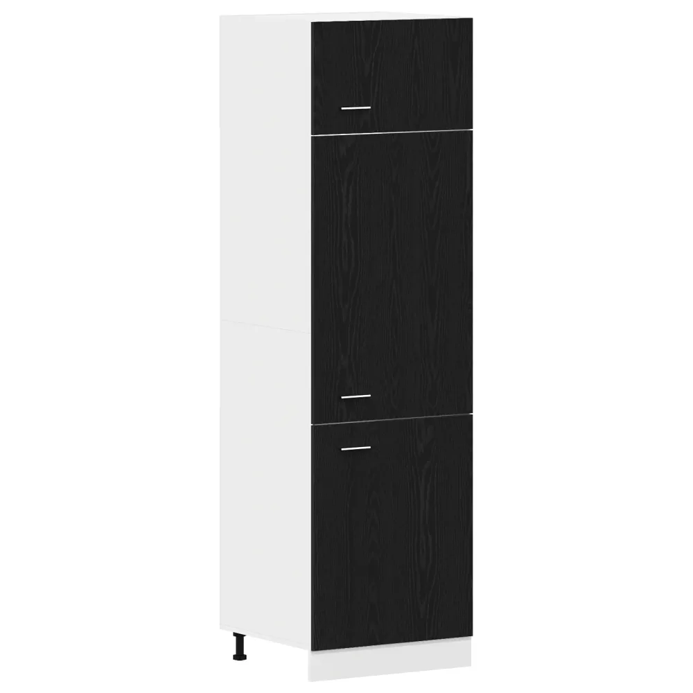 Køleskabsskab Med Dør Midnight Eg 60 X 57 X 207 Cm Konstrueret Træ