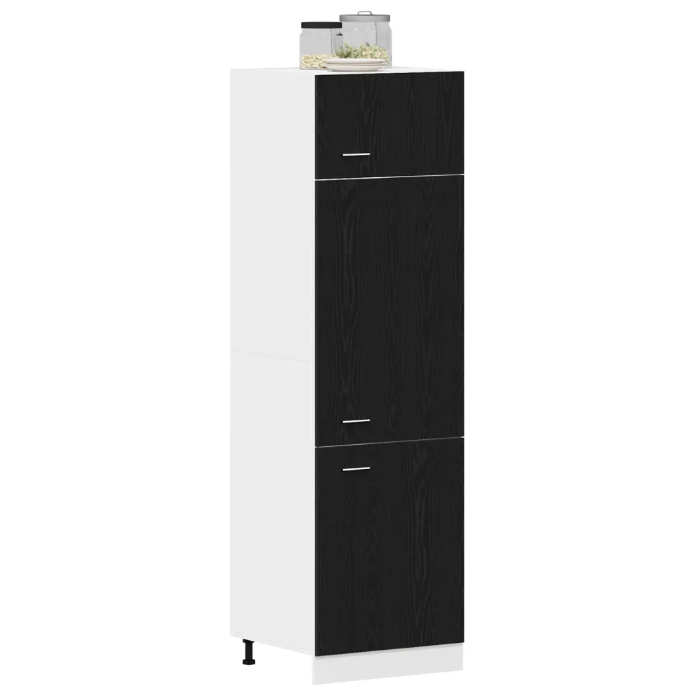 Køleskabsskab Med Dør Midnight Eg 60 X 57 X 207 Cm Konstrueret Træ