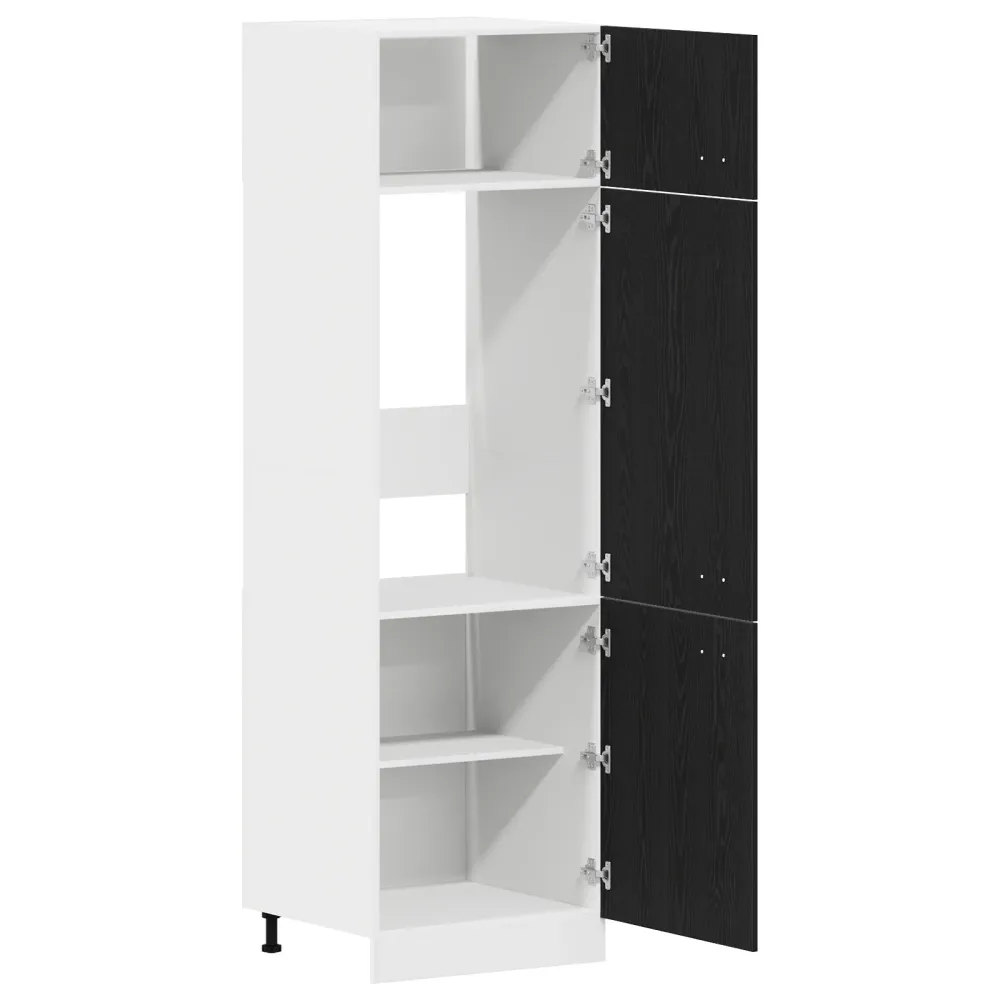 Køleskabsskab Med Dør Midnight Eg 60 X 57 X 207 Cm Konstrueret Træ