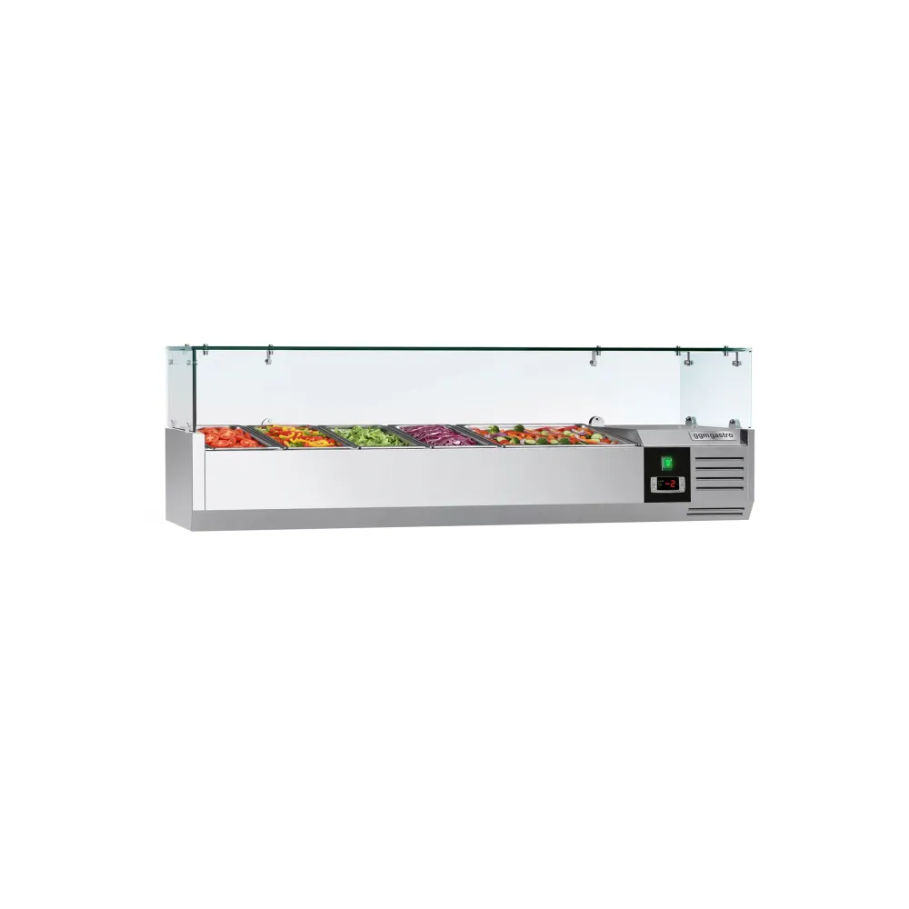 Kølevitrine - Køleopsats TOPKLASSE 1,4 m x 0,4 m - til 6x 1/3 GN-beholder