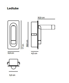 Ledtube RSC vægindbygningslampe fra Marset Mat