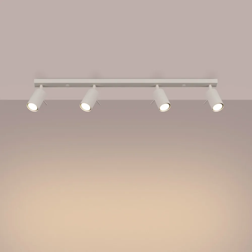 Loftslampe RING 4L Brushed Nickel Beige