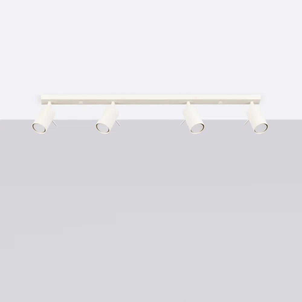 Loftslampe RING 4L Brushed Nickel Beige