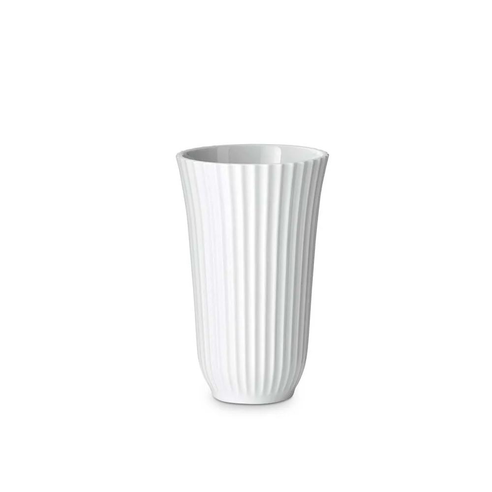 Lyngby trompetvasen 18 cm klar snow
