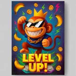Magnetisk Monkey Level Up Plakat