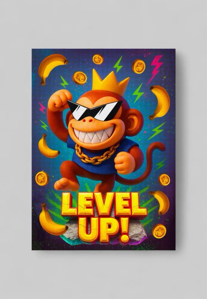 Magnetisk Monkey Level Up Plakat