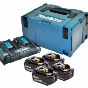 Makita dobbeltlader + 4x18V 5,0 AH