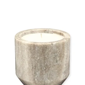 Marmor stearinlys taupe medium