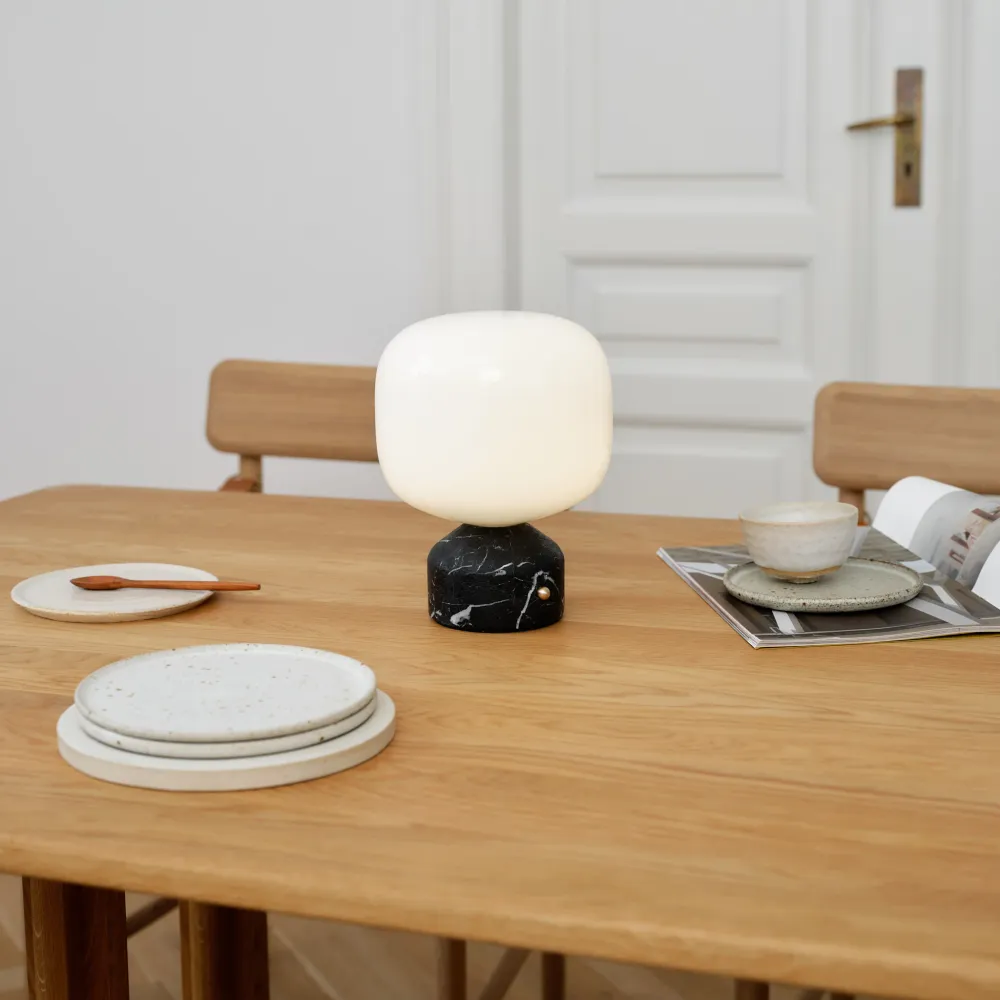 Meemo portable bordlampe onyx marmor