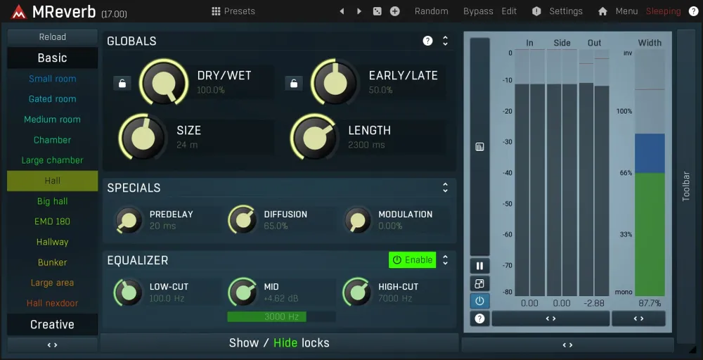 Melda MReverb Quick-Release