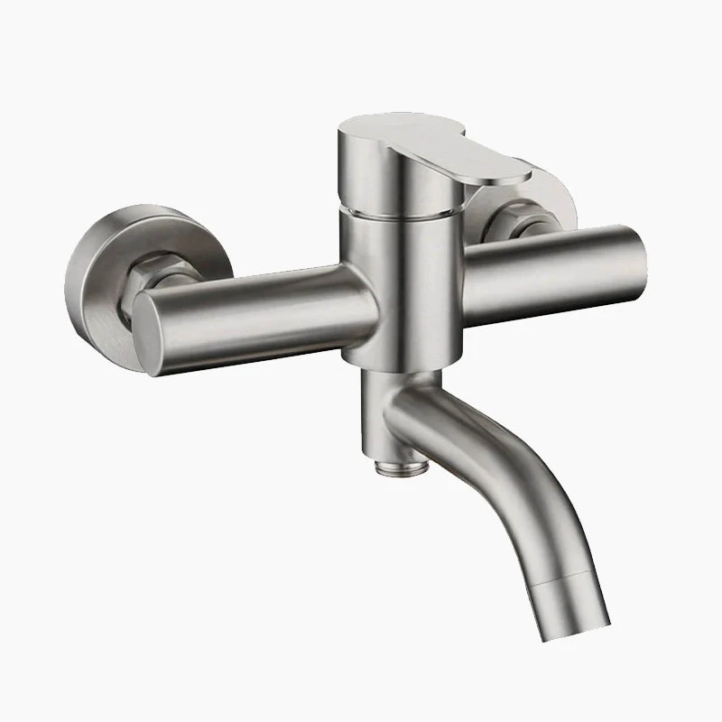 Modern Bath Mixer Tap | Brushed Stainless Steel Design