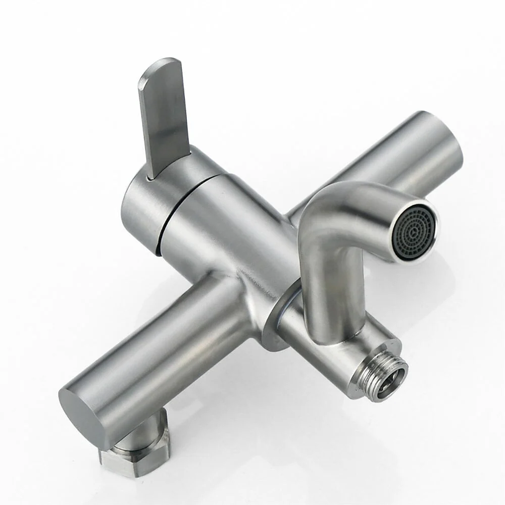 Modern Bath Mixer Tap | Brushed Stainless Steel Design