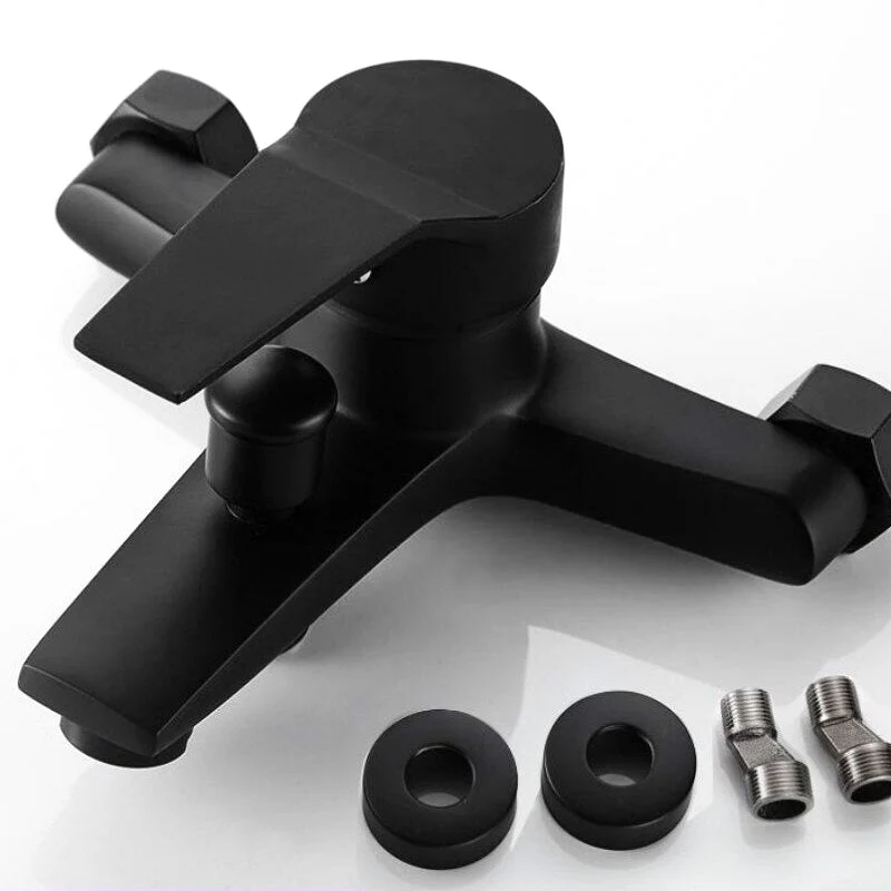 Modern Bath Mixer Tap | Matte Black Brass Finish