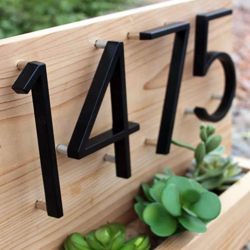 Modern House Numbers | Black Metal Address Plaque