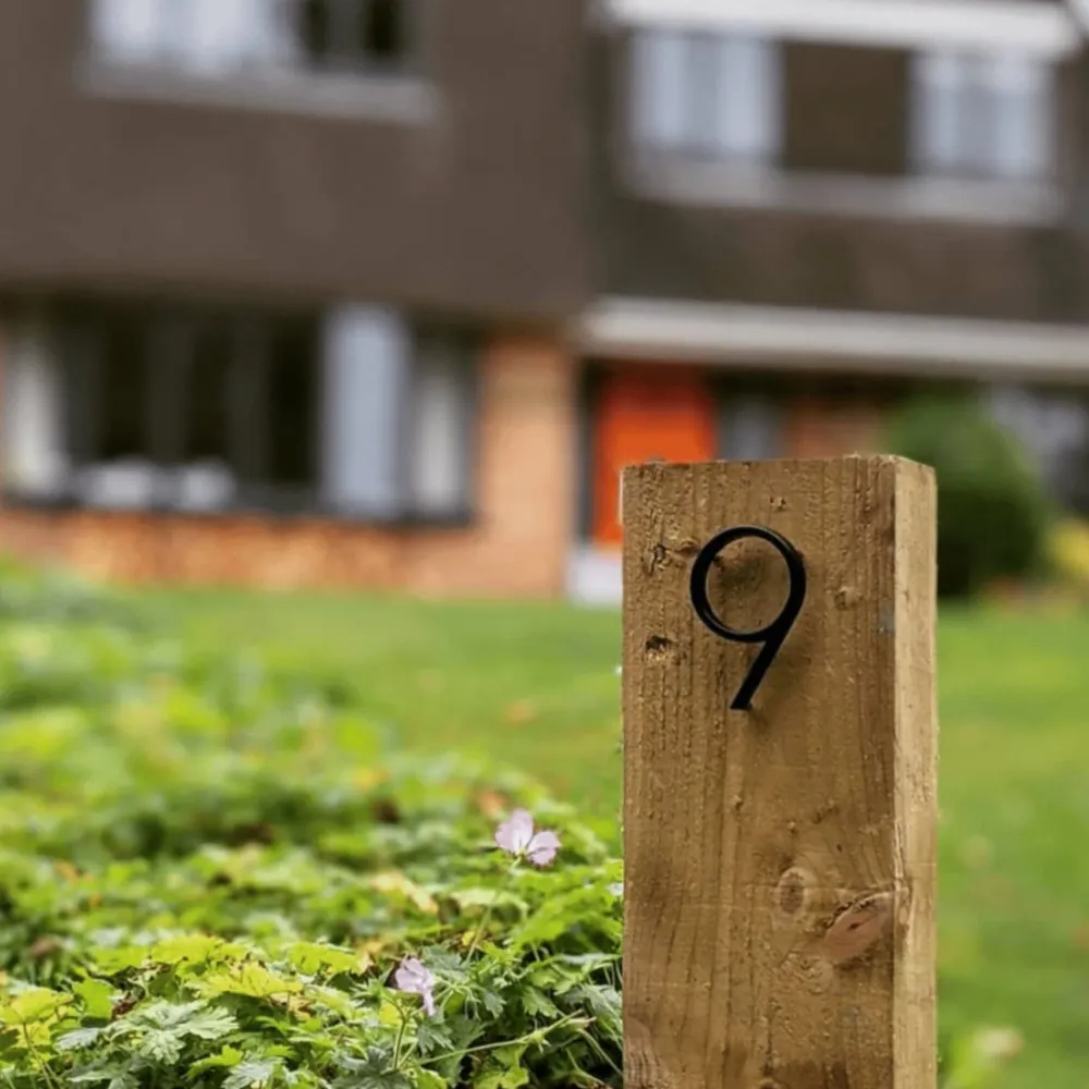 Modern House Numbers | Black Metal Address Plaque