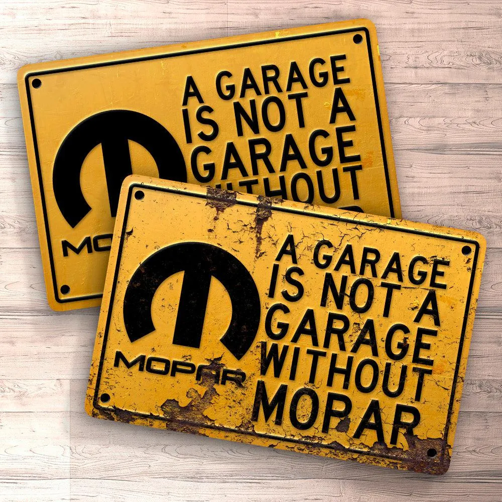 Mopar Garage Is Not Garage Without Mopar Skilte, Musemåtte, Dørmåtte Storage Case