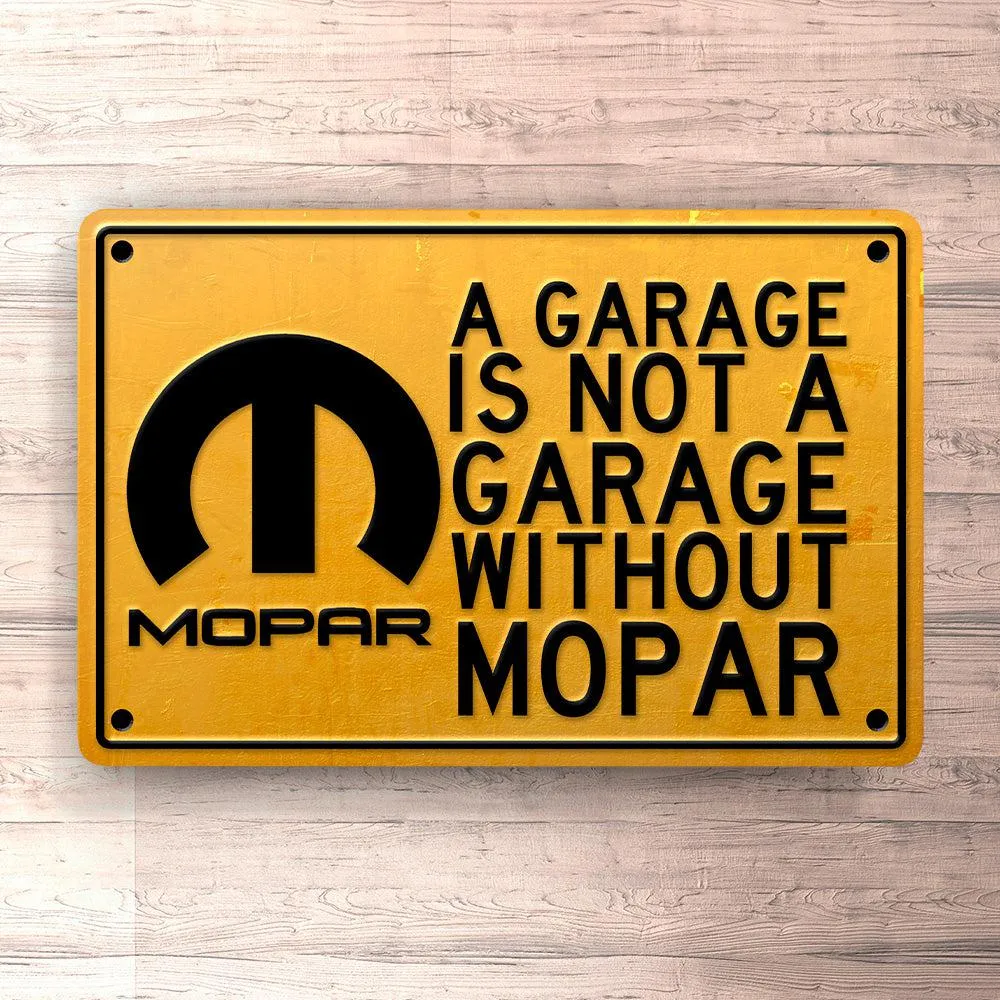 Mopar Garage Is Not Garage Without Mopar Skilte, Musemåtte, Dørmåtte Storage Case