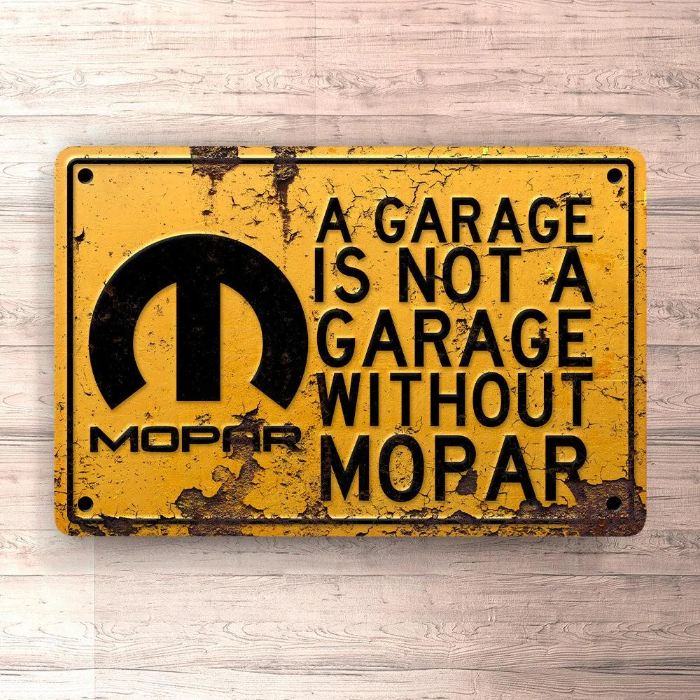 Mopar Garage Is Not Garage Without Mopar Skilte, Musemåtte, Dørmåtte Storage Case