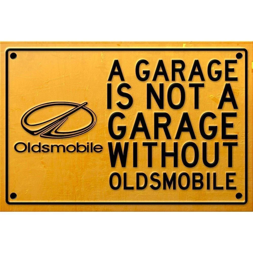 Oldsmobile Garage Is Not Garage Without Oldsmobile Skilte, Musemåtte, Dørmåtte Compatible DeWALT Batteries