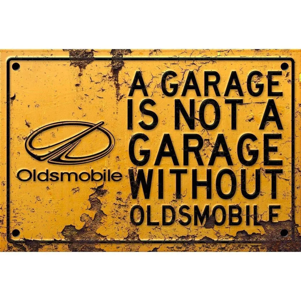 Oldsmobile Garage Is Not Garage Without Oldsmobile Skilte, Musemåtte, Dørmåtte Compatible DeWALT Batteries