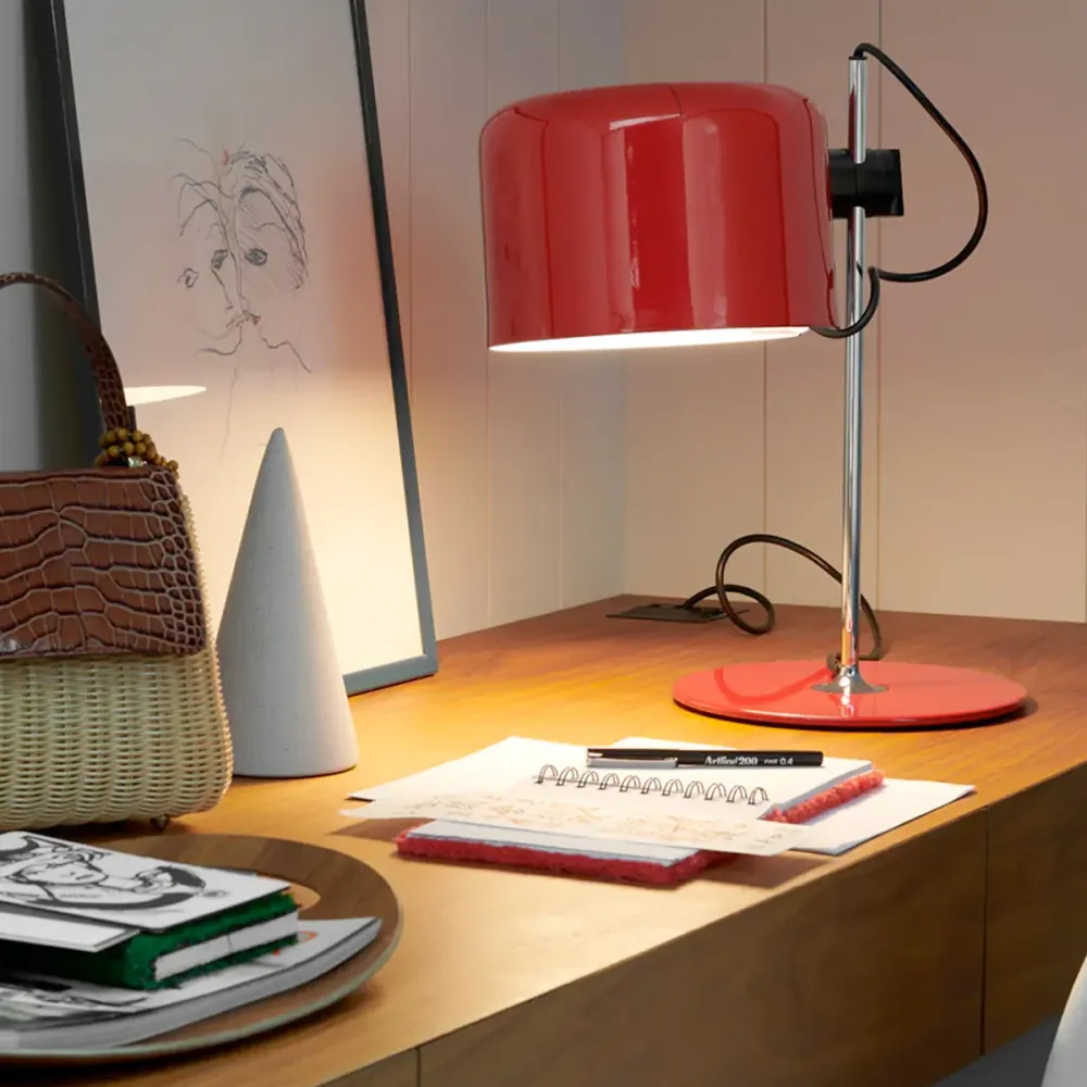 Oluce Coupe Bordlampe Brushed Nickel Sort