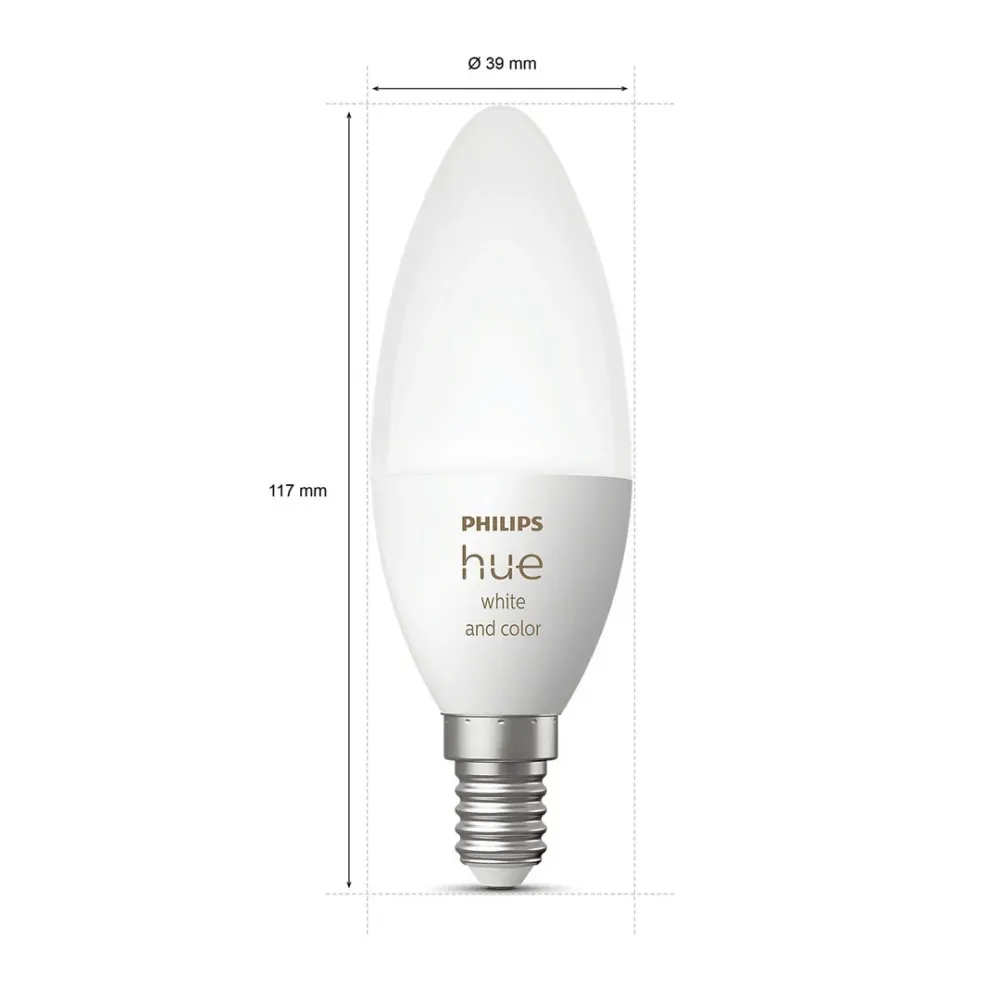 Philips Hue White and color ambiance E14 dobbeltpakke