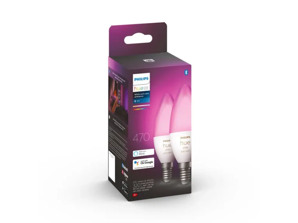 Philips Hue White and color ambiance E14 dobbeltpakke