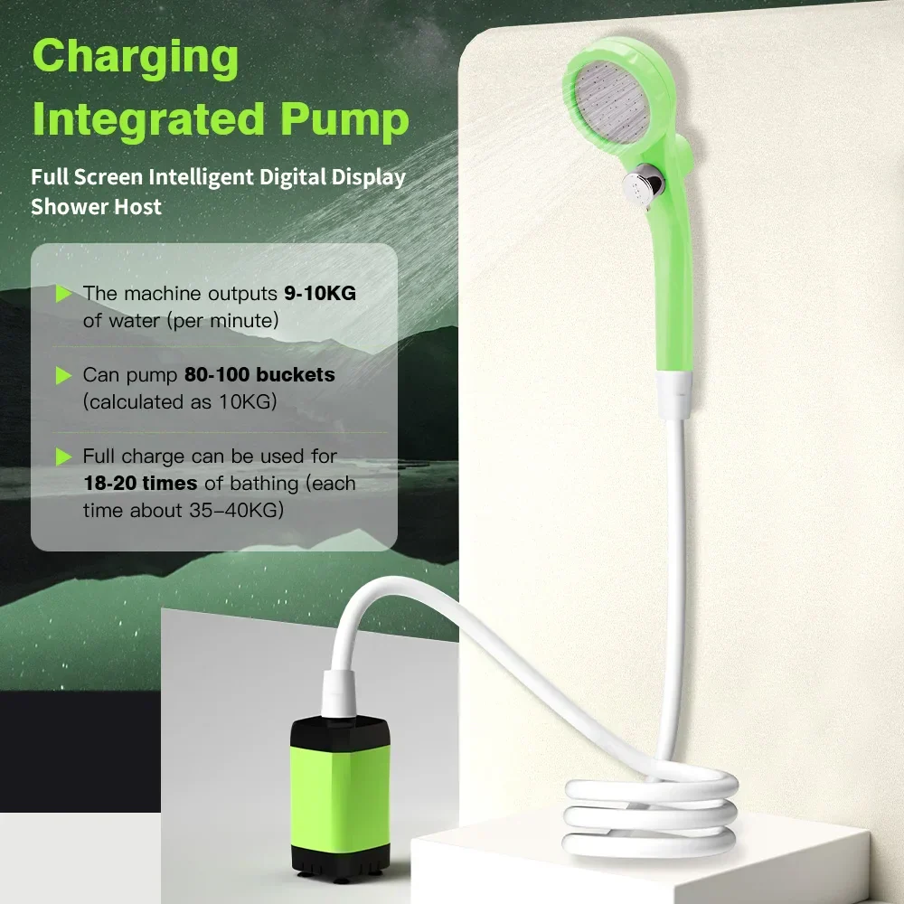 Portable Digital Shower Pump | Smart Battery-Powered Camping System Blue