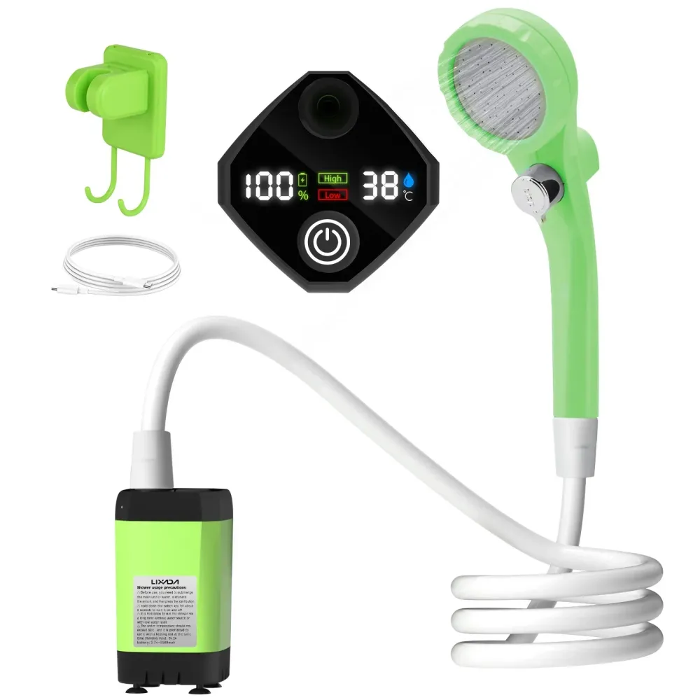 Portable Digital Shower Pump | Smart Battery-Powered Camping System Blue