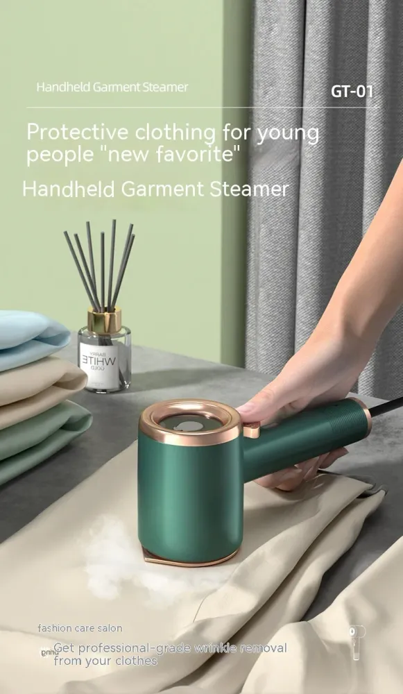 Portable Garment Steamer | One-Click Wrinkle Removal System Green